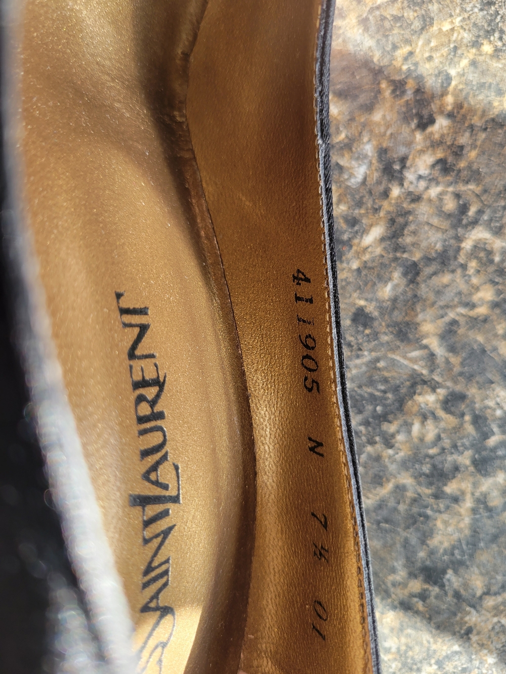 Vintage Yves Saint Laurent Black Satin Pointed Toe Pumps - Picture 7 of 8
